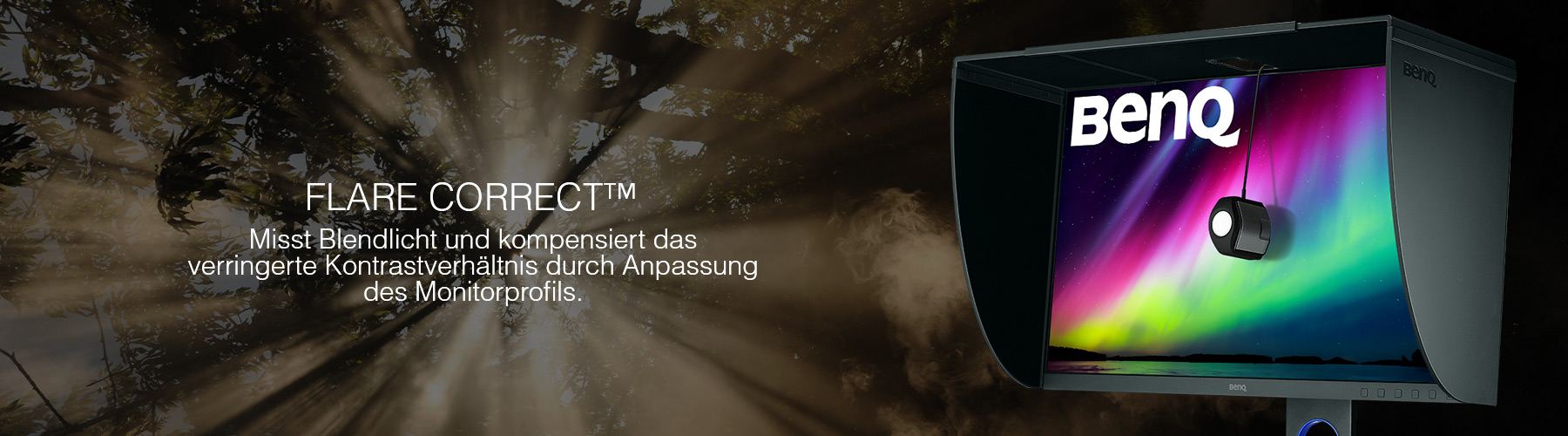 X-Rite i1Display Pro - FlareCorrect - Blendlicht wird gemessen und kompensiert Kontrastverhältnis.