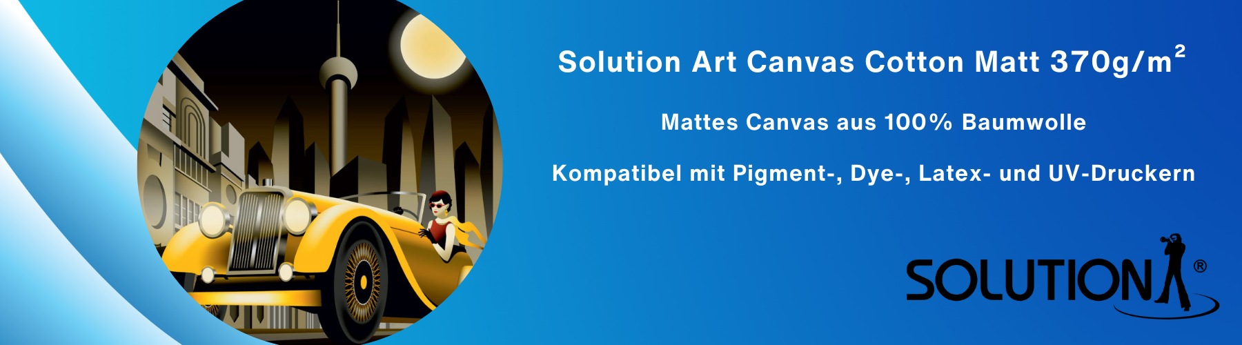 Produktabbildung: Solution Art Canvas Cotton Matt 370g/m² – matte Leinwand aus Baumwolle für FineArt-Drucke