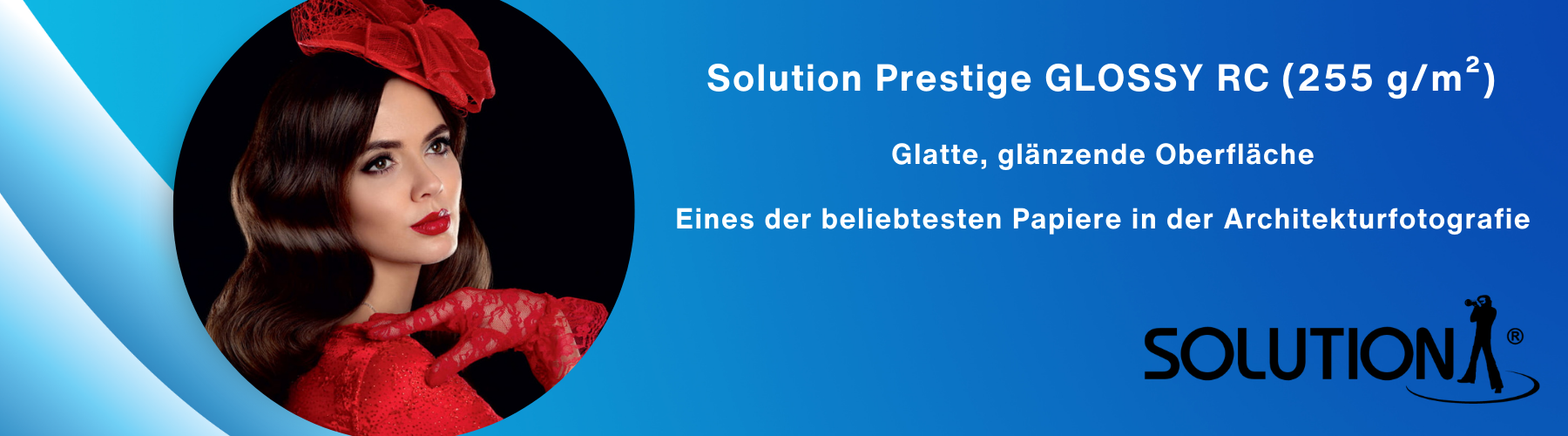 Produktabbildung: Solution Prestige Glossy RC 255g/m² – hochglänzendes Inkjet-Fotopapier mit mikroporöser Oberfläche