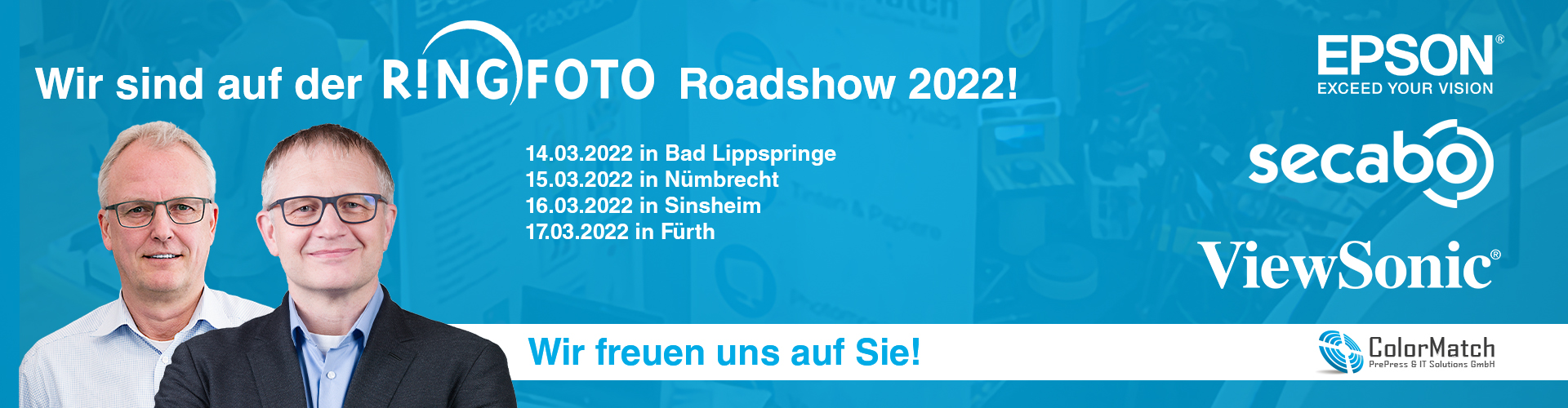 Die R!NGFOTO ROADSHOW 2022 MIT COLORMATCH! />