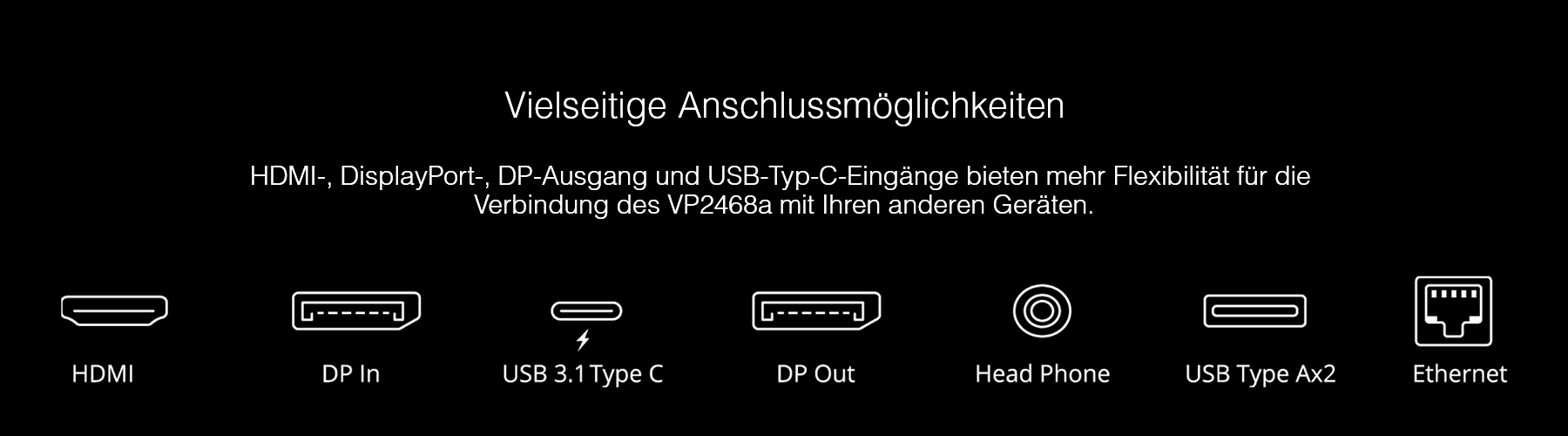 ViewSonic Monitor VP2468A: Vielseitige Anschlussmöglichkeiten