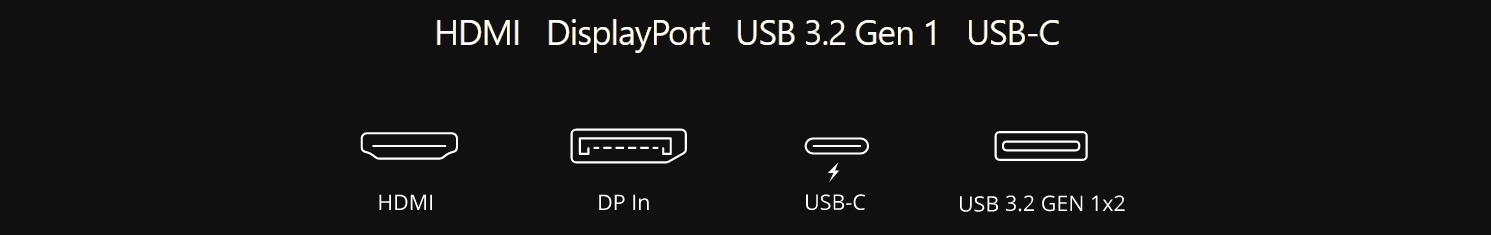 HDMI-, DP-In- und USB-C-Eingänge bieten mehr Flexibilität für den Anschluss des VP2756-4K an Ihre anderen Geräte.