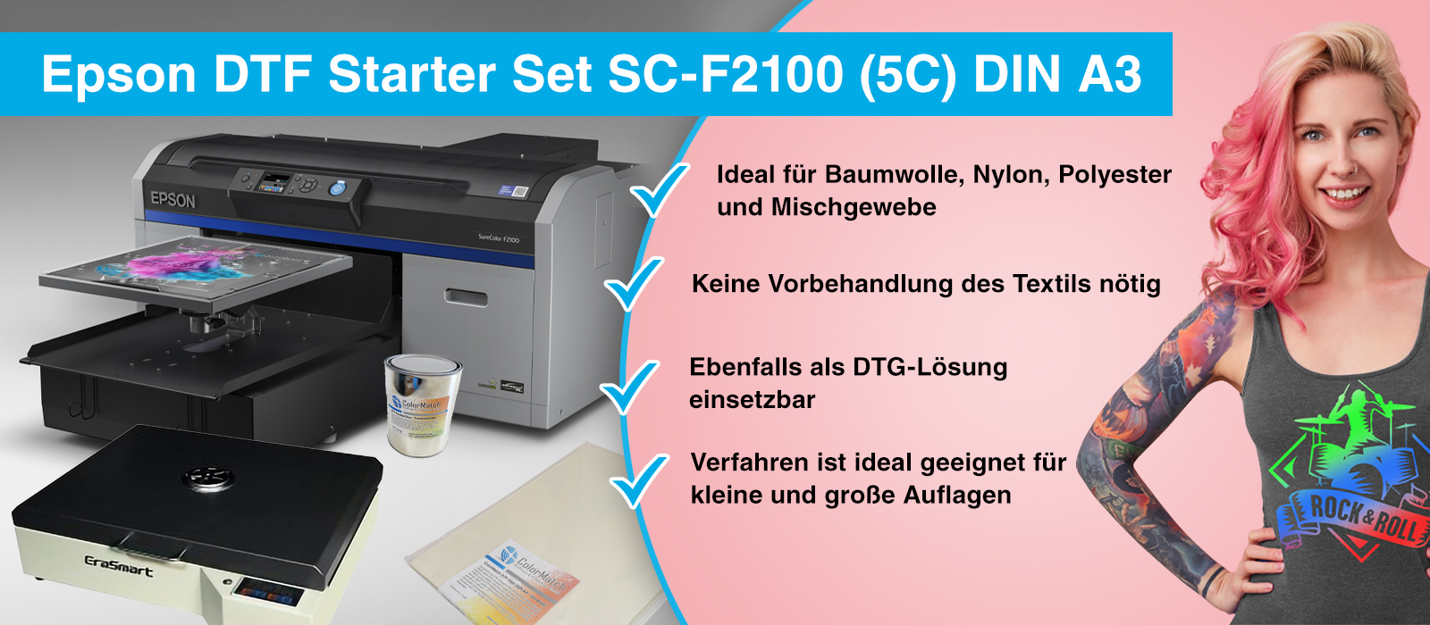 Vorteile mit Epson SureColor SC-F21000 im DTF - Direct to Film