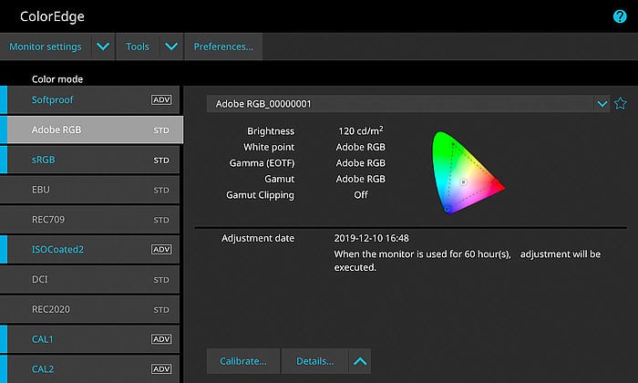 EIZO Software zur schnellen Kalibrierung und für den Druck