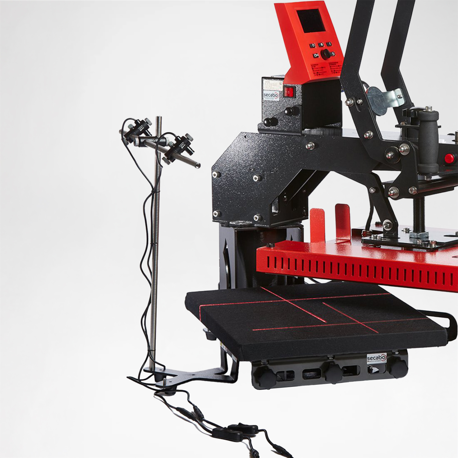Secabo modularer Doppelkreuzlaser mit Zubehörhalter für Schnellwechsler