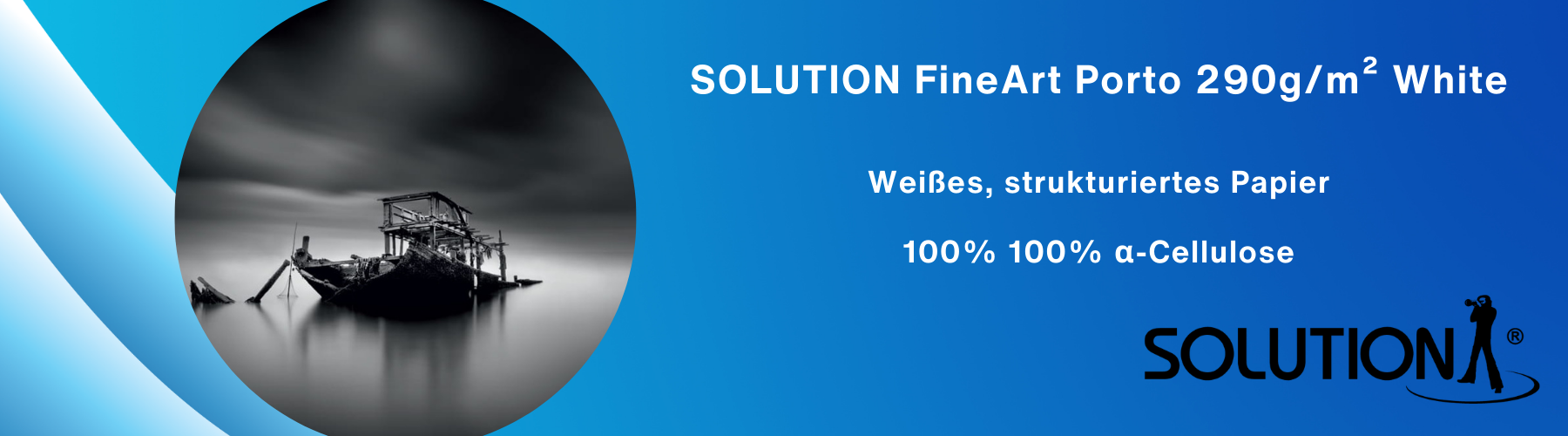 Produktabbildung: Solution FineArt PORTO 290g/m² – strukturiertes Kunstdruckpapier in Weiß