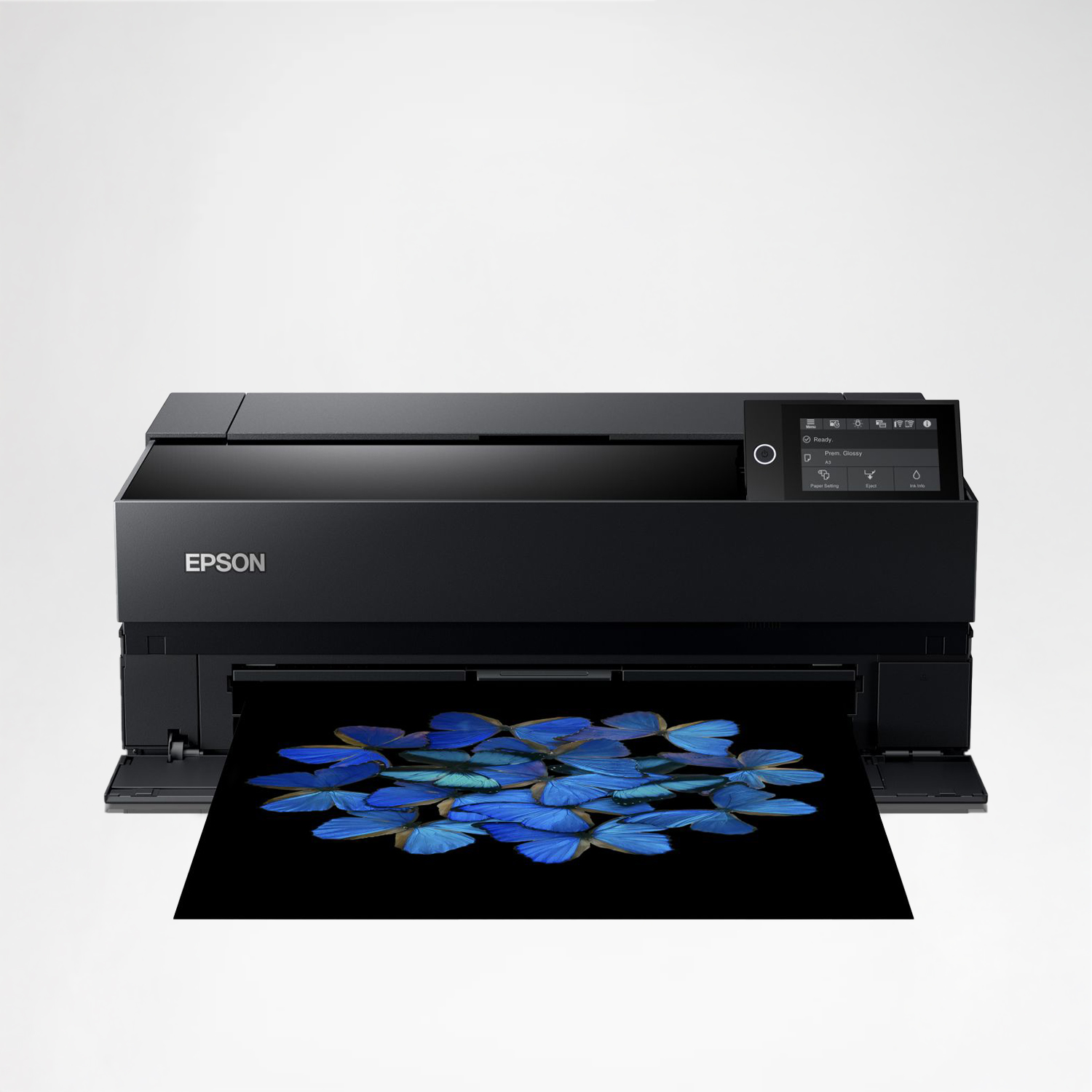 Epson SureColor SC-P900 – Frontansicht mit 4,3-Zoll-Touchscreen und A2-Fotodruck